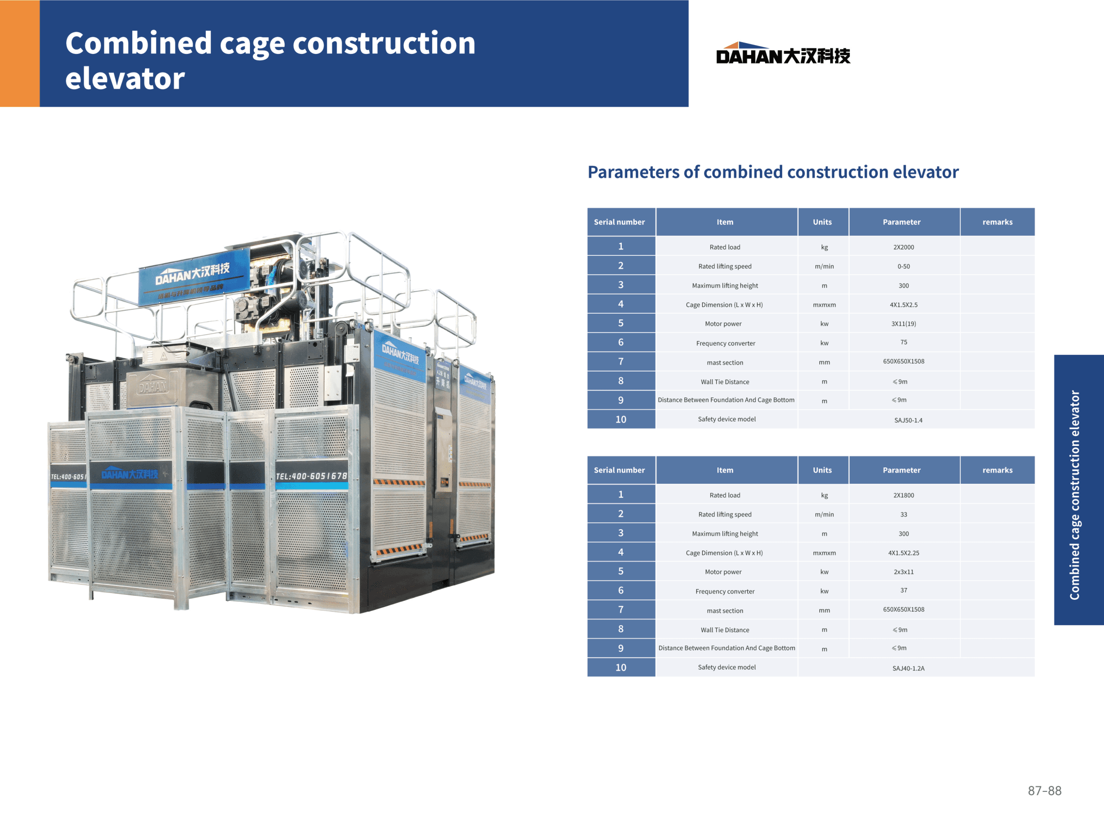 SC400 Cift Kolonlu Asansor